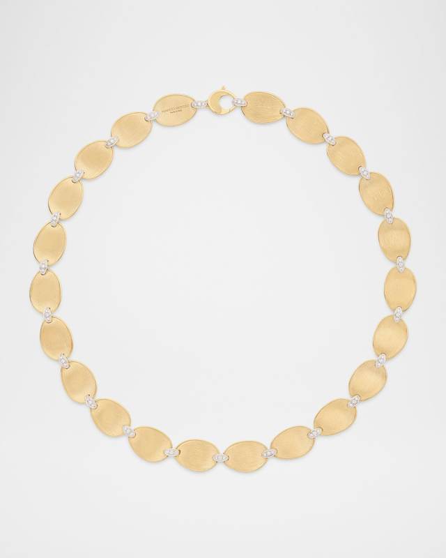 18K Gold Lunaria Necklace with Diamonds